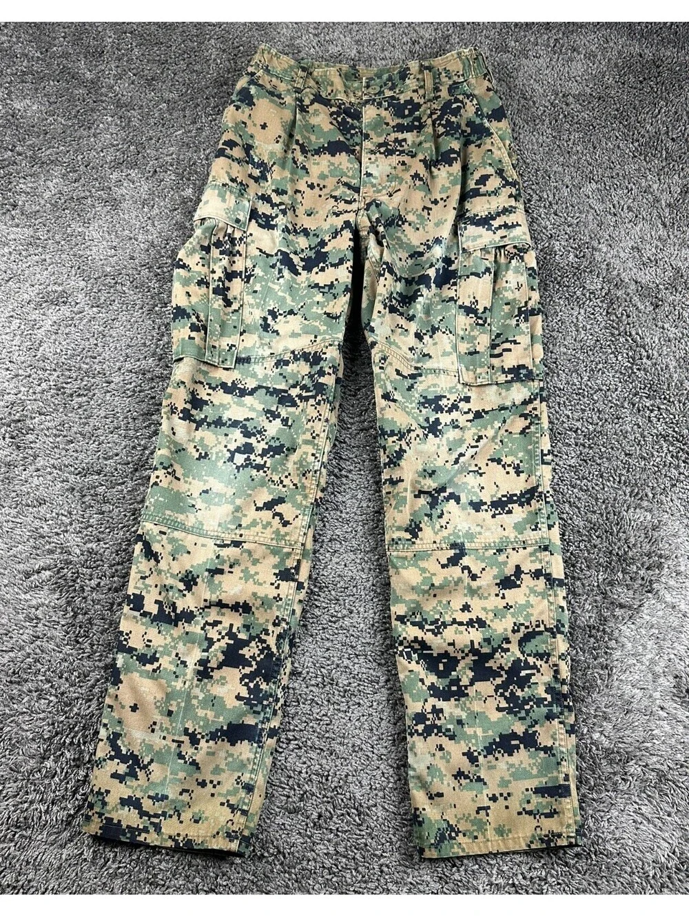 USMC Woodland MARPAT Combat Utility Pants Long Military Cargo Trousers Sz Small